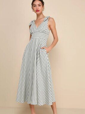 next to you slate blue swiss dot ruffled midi dress Slate Blue Swiss Dot Ruffled Midi Dress | Womens | Small (Available in XS, M, L, XL) | 100% Polyester | Lulus Exclusive | Blue Dresses